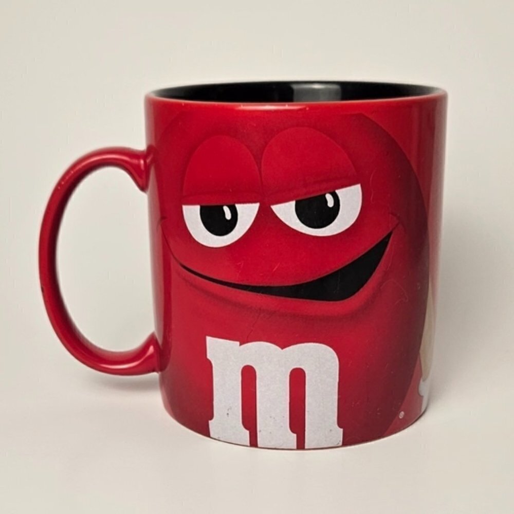 Mars M&M's Chocolate Candy Snack Red Characters Oversized Ceramic Coffee Mug Cup